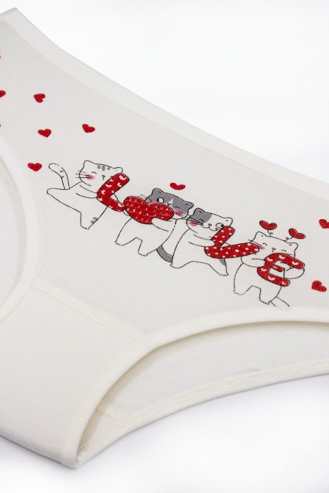 Pamuklu Esnek Lastikli Kız Çocuk Külot Öts 8260 - Ekru