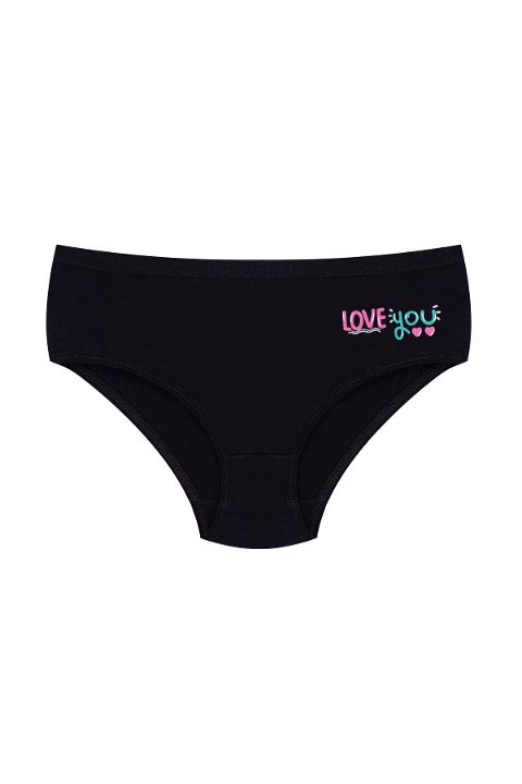 %100 Pamuklu Lastikli Kız Çocuk Külot Öts 8218 - Siyah