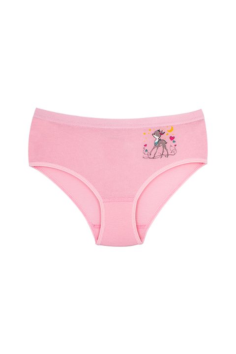 %100 Pamuklu Esnek Bel Lastiği Kız Çocuk Külot Öts 8348 - Pembe