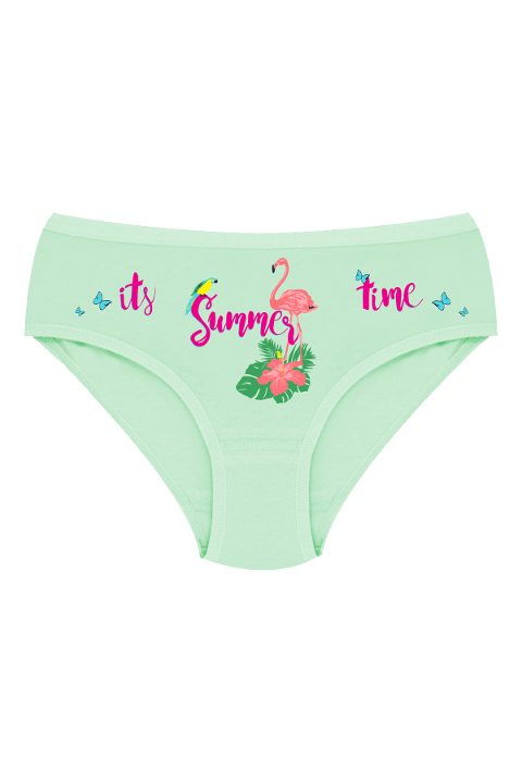 %100 Pamuklu Yumuşak Lastikli Kız Çocuk Külot Öts 8206 - Yeşil