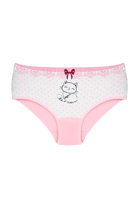 Yüksek Bel Puantiyeli Kız Çocuk Külot Öts 8344 - Pembe