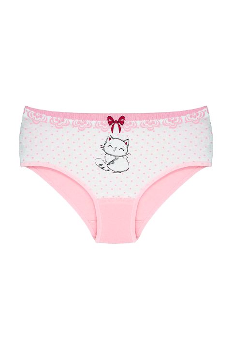 Yüksek Bel Puantiyeli Kız Çocuk Külot Öts 8344 - Pembe