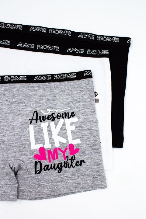 Pamuklu Esnek Bel Boxer Kız Çocuk Öts 8700 - Gri