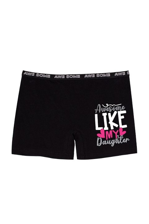 Pamuklu Esnek Bel Boxer Kız Çocuk Öts 8700 - Siyah