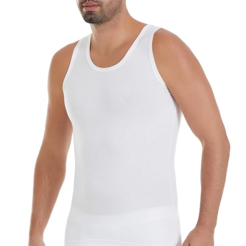 Bambu Elastan Karışımı 3'lü Paket Erkek Atlet Yıldız 315 - Beyaz