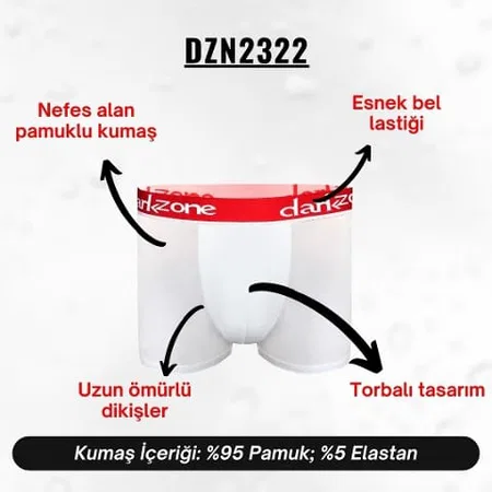 Darkzone Klasik Önü Torbalı Beyaz Erkek Boxer Darkzone DZN2322 - Görsel 3
