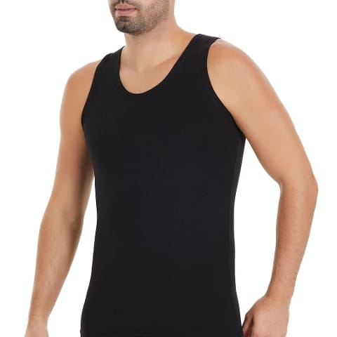 Modal Pamuklu Klasik Erkek Atlet 3'lü Paket Yıldız 73 - Siyah