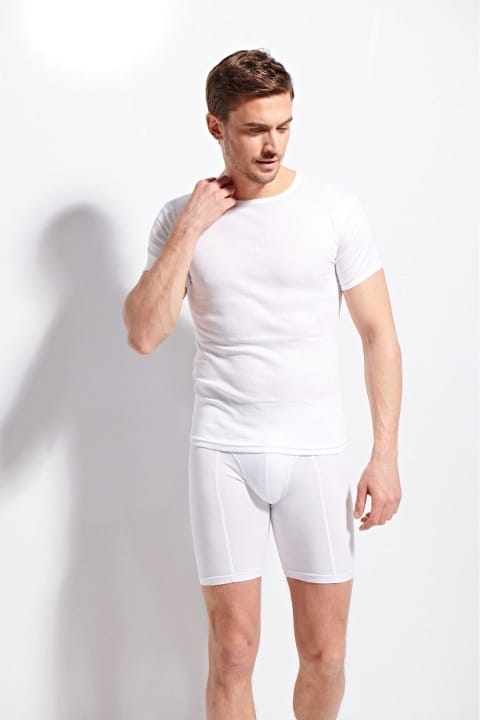 Ribana Kesim Pamuklu T-shirt Kolcu 1210 - Beyaz