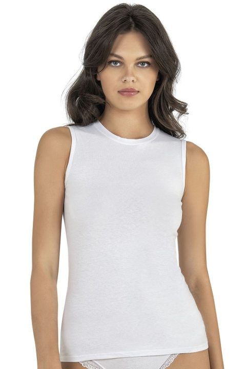 Pamuklu Kolsuz O Yaka Atlet Fabony 1290 - Beyaz