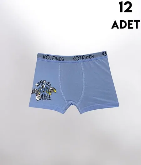 Pamuklu Rahat Kesim Erkek Çocuk Boxer Kota 1005 - Asorti