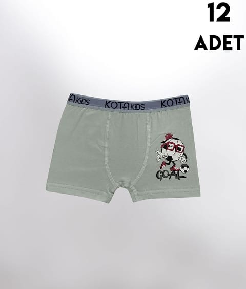Pamuklu Rahat Kesim Erkek Çocuk Boxer Kota 1005 - Asorti