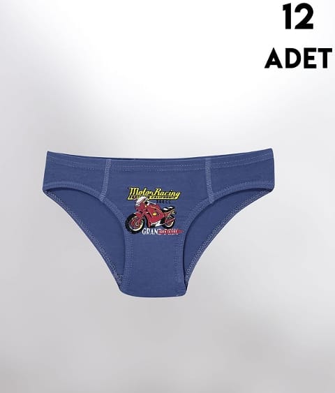 Yumuşak Pamuklu Baskılı Erkek Çocuk Külot Kota 1019 - 2