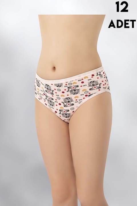 Baskılı Geniş Askılı Kız Çocuk Külot Kota 3402 - 2