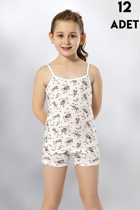 İnce Askılı Mor Baskılı Kız Çocuk Atlet Kota 3405