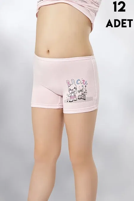 Geniş Askılı Pamuklu Kız Çocuk Boxer Takımı Kota 3409 - Asorti