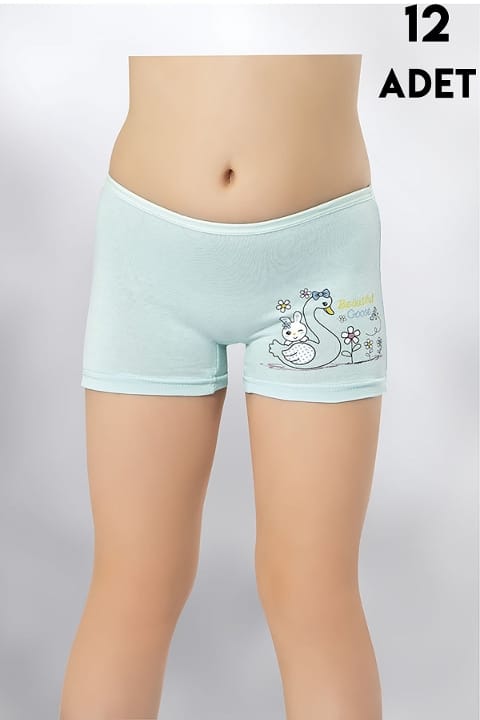 Geniş Askılı Pamuklu Kız Çocuk Boxer Takımı Kota 3409 - Asorti