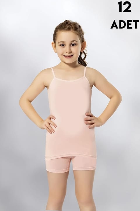 Geniş Askılı Nefes Alan Kız Çocuk Atlet Kota 3411 - Asorti