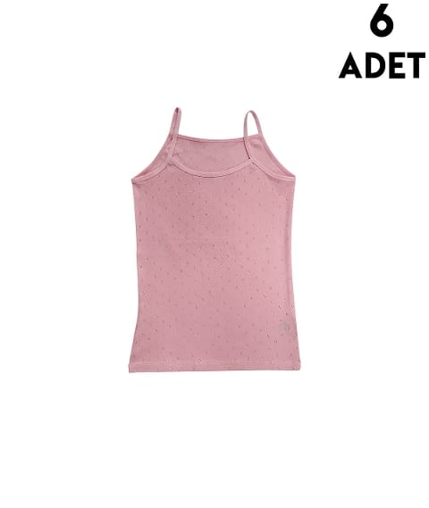 İp Askılı Yumuşak Ribana Kız Çocuk Atlet Kota 3427 - Asorti