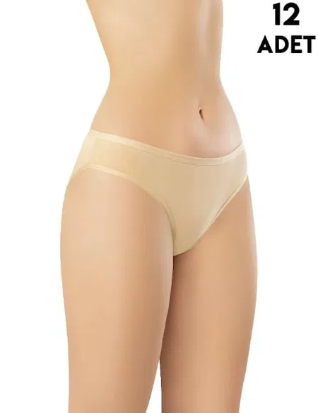 Yüksek Bel Konforlu Kadın Bikini Külot Kota 5002 - Ten