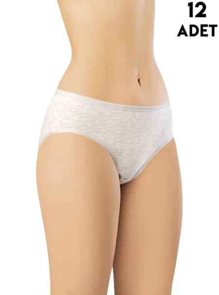 Yüksek Bel Kadın Penye Bikini Külot Kota 5003 - Asorti