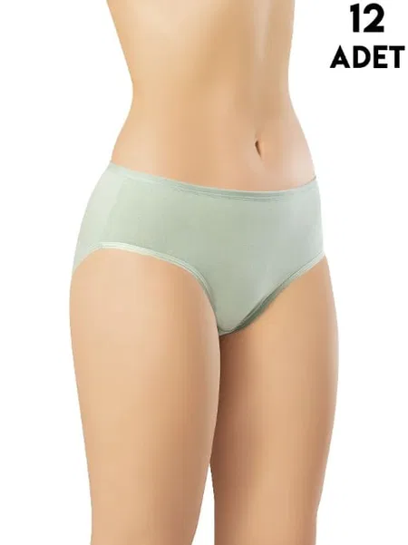 Yüksek Bel Kadın Penye Bikini Külot Kota 5003 - Asorti