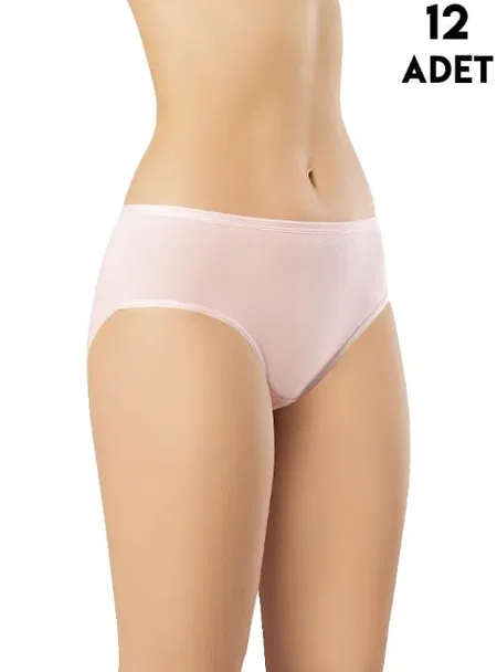 Yüksek Bel Kadın Penye Bikini Külot Kota 5003 - Asorti