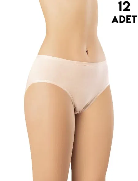 Yüksek Bel Kadın Penye Bikini Külot Kota 5003 - Asorti