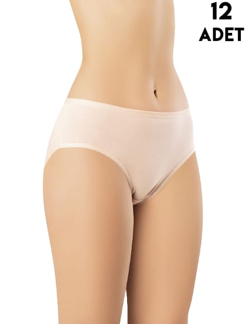 Yüksek Bel Kadın Penye Bikini Külot Kota 5003 - Asorti