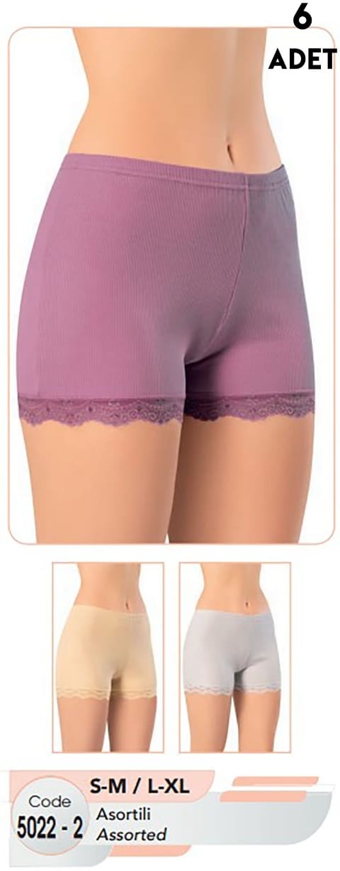 Yüksek Bel Destekli Dantelli Külot Mor Kota 5022 - 2