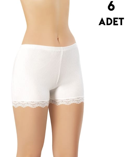 Dantelli Yüksek Bel Kadın Şort Kota 5022 - 2