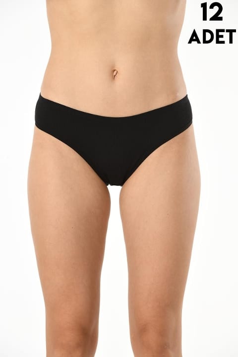 Yüksek Bel Esnek Ribana Kadın Bikini Külot Kota 5026-1