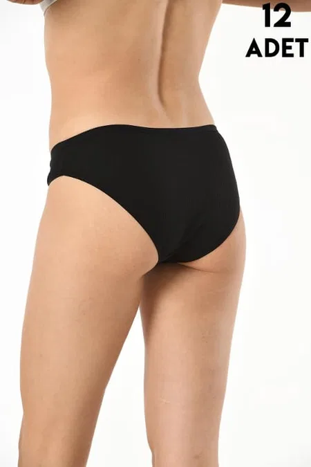 Yüksek Bel Esnek Ribana Kadın Bikini Külot Kota 5026-1 - Karışık Renk