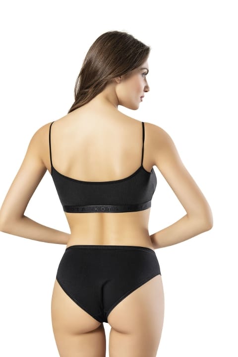 Geniş Kemerli Ayarlanabilir Jartiyer Takım Kota 6429 - Siyah