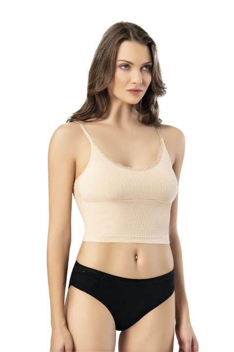 Kota Pamuklu Dantelli Pedli Crop Atlet Kota 6436 - Görsel 3