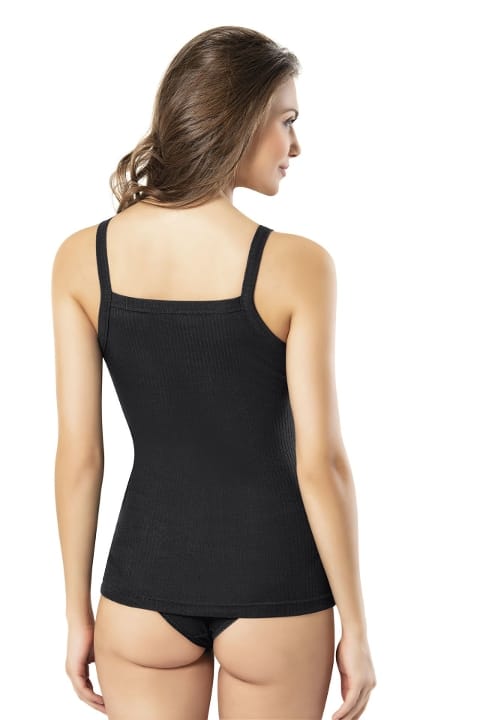 Pamuklu Kalın İp Askılı Atlet Kota 6464 - Siyah