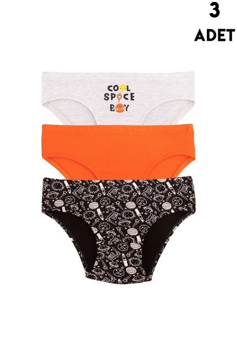 Erkek Çocuk Külot Renkli 3lü Paket Koza Biat KZ72000-143
