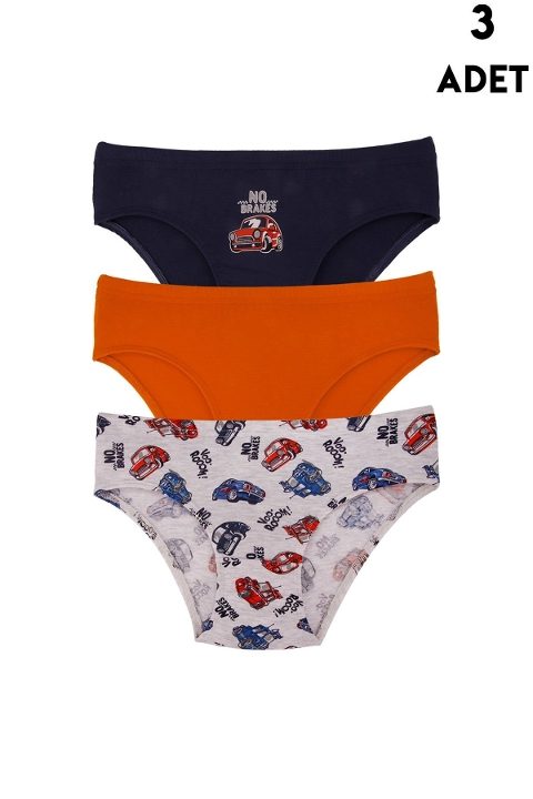 Erkek Çocuk Külot 3'lü Paket Renkli Koza Biat KZ72000-144