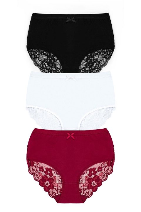 Öts İç Giyim Dantelli Yüksek Bel Likralı Külot Pamuk Öts 4412