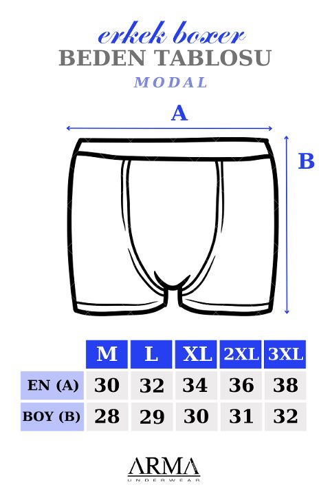 Arma Yıldız Lacivert Bambu İnce Bel Boxer Arma Yıldız 1190 - Görsel 3
