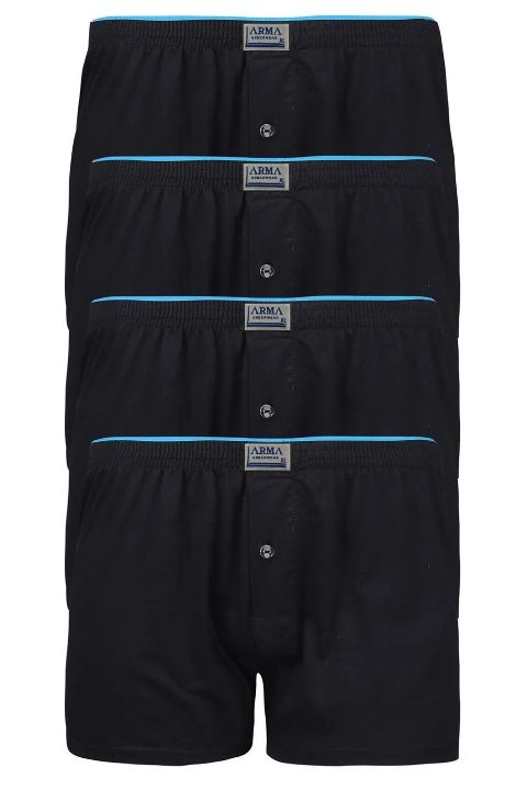 Lacivert Pamuk Süprem Düğmeli Boxer 4'lü Paket Arma Yıldız 1140 - Lacivert