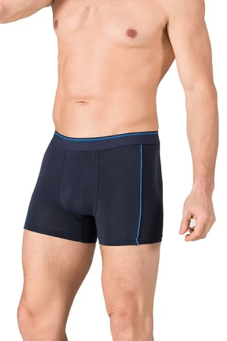 Pamuklu Likralı Lacivert Erkek Boxer Özkan 11314 - Lacivert