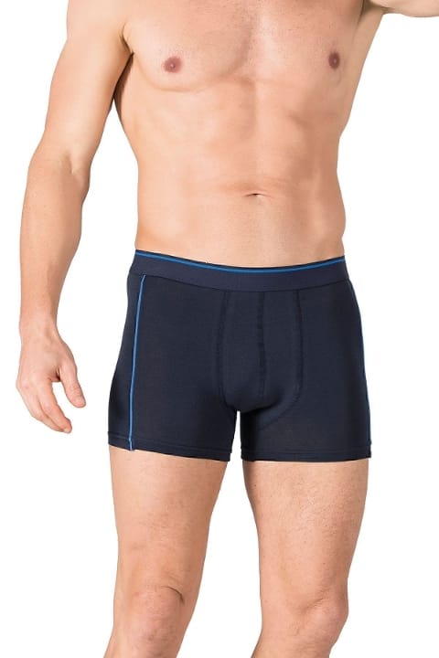 Pamuklu Likralı Lacivert Erkek Boxer Özkan 11314 - Lacivert