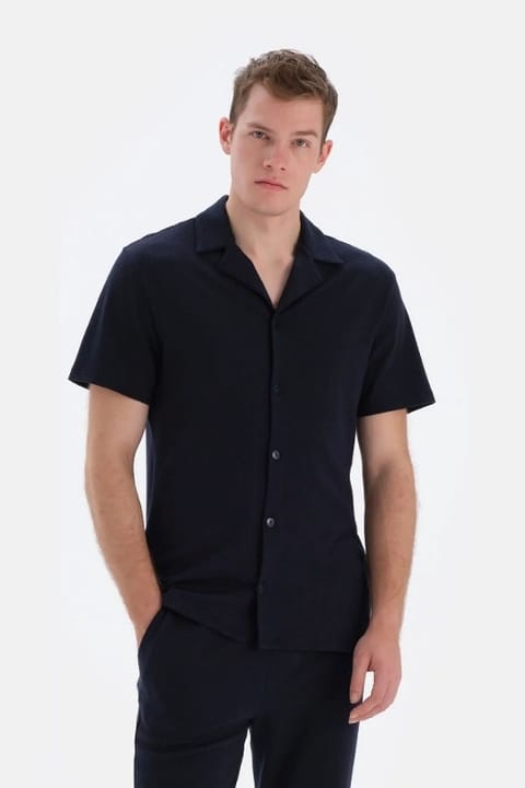 Kısa Kol Düğmeli Pijama Takımı Ekru Eros 33110