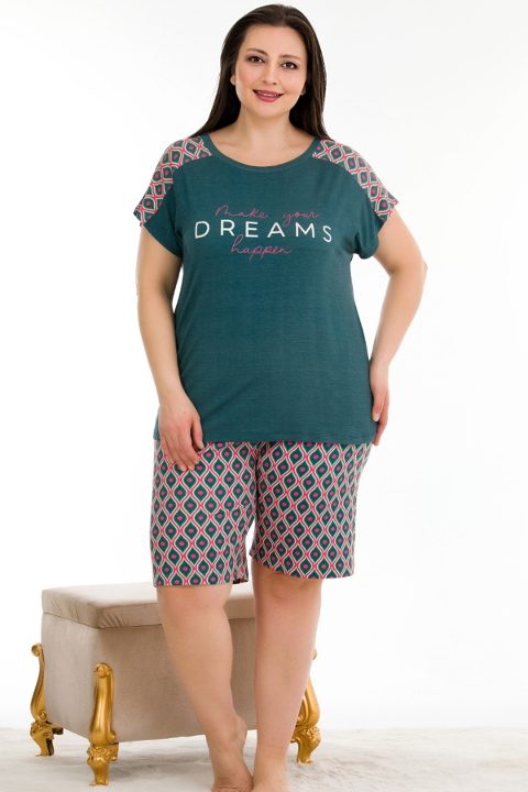 Antrasit Kısa Kol Şortlu Pijama Takımı Lady 10388