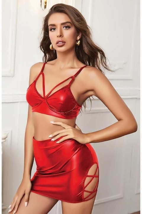 Kırmızı Poliamid Elastan İpli Fantezi Elbise Lily Bianca 170