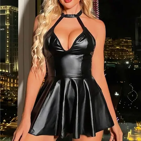 Şeffaf Detaylı Fantezi Elbise Lily Bianca 173 - Siyah