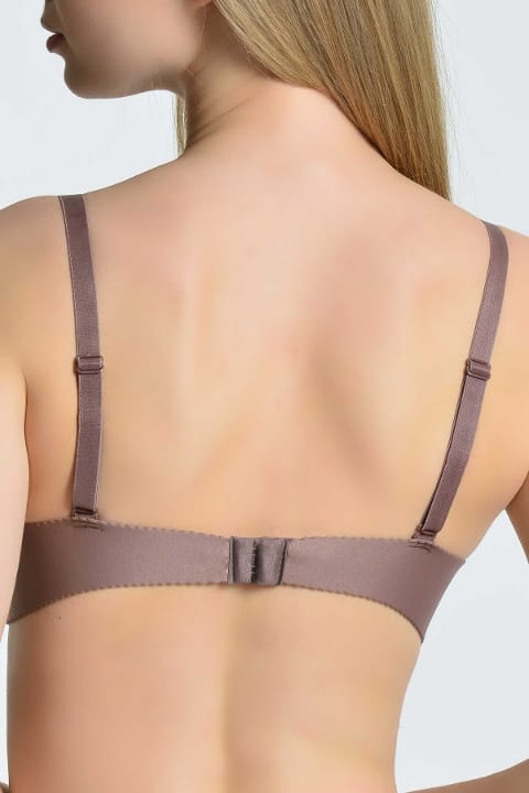 Lazer Kesim Dantel Detaylı Destekli Sütyen Yeni İnci 6701 - Vizon