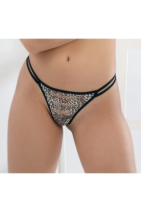 Leopar Desenli İnce Arka String Külot Moonlight 9469