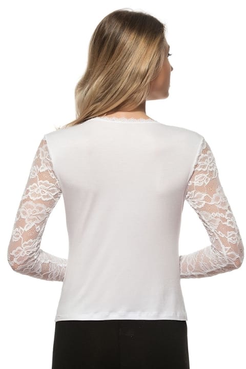 Uzun Kollu Esnek Viskon Kadın Bluz Özkan 7428 - 2