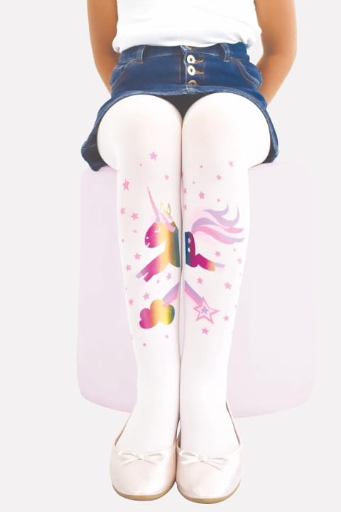 Kaydırmaz Tabanlı Beyaz Çocuk Külotlu Çorap Daymod 2125158 - 2